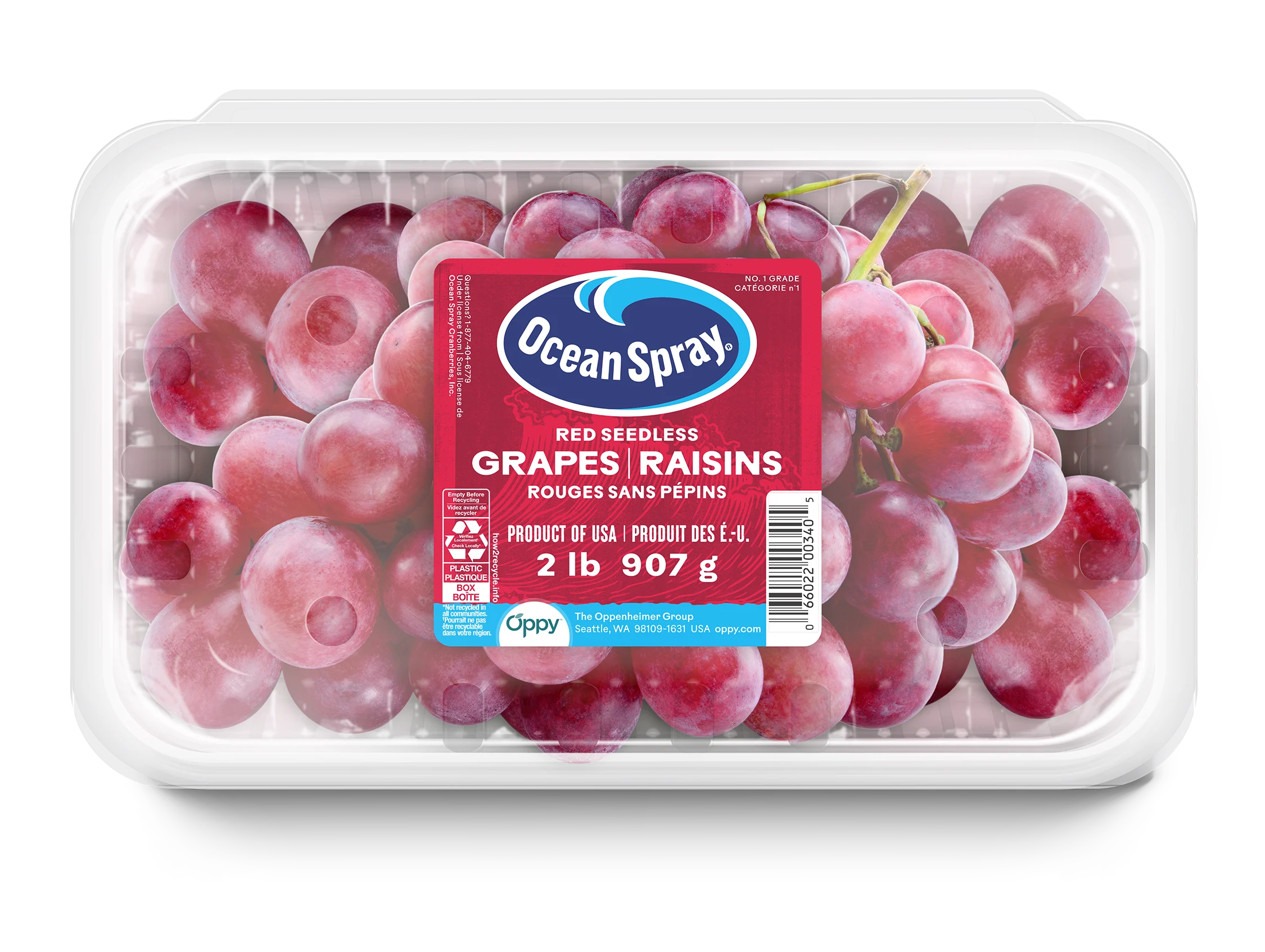 2lb Ocean Spray red seedless grapes clamshells