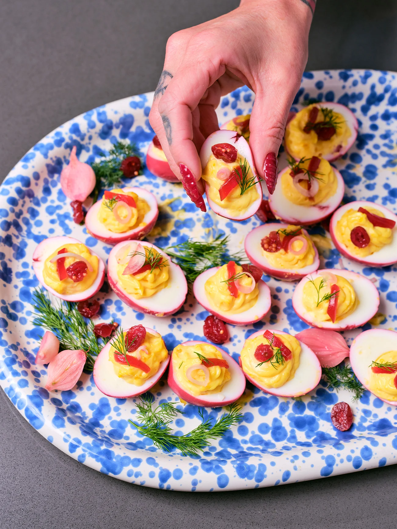 Cranberry Deviled Eggs