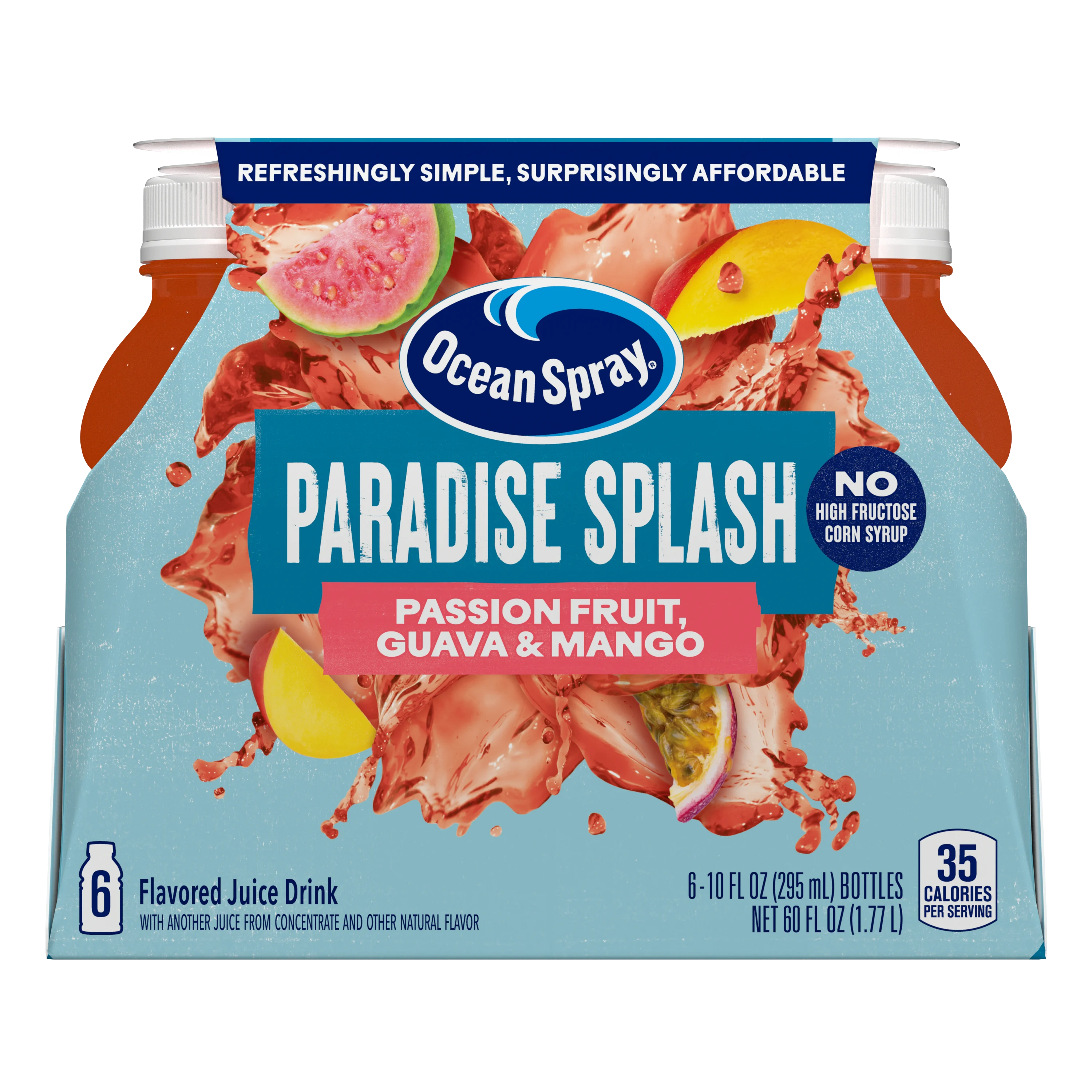 Ocean Spray Paradise Splash 10oz 6pack front view
