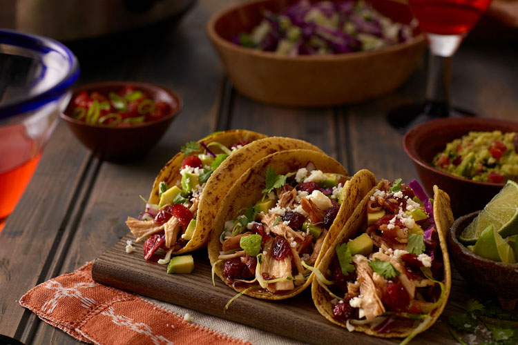 Cranberry Chipotle Chicken Tacos