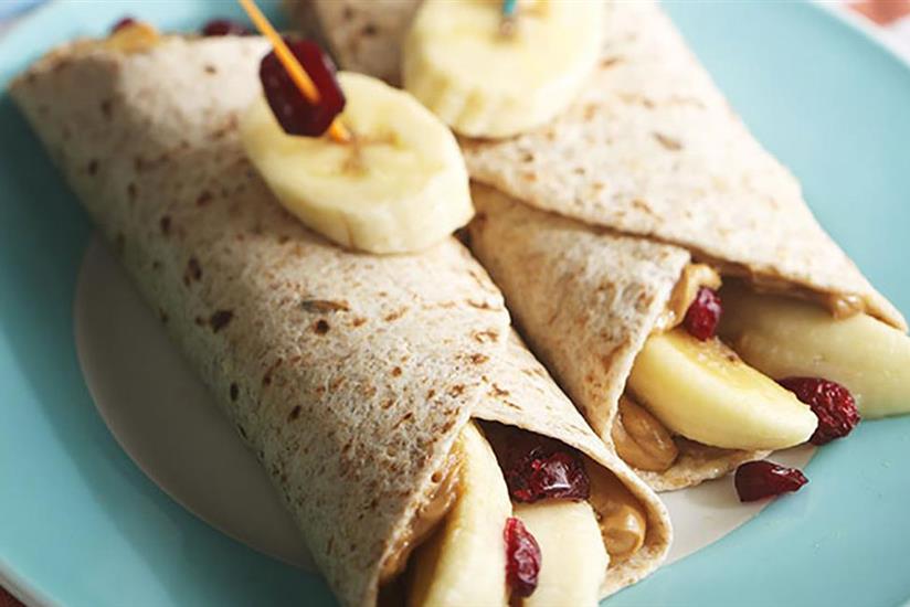 Peanut Butter, Banana and Craisins® Dried Cranberries Roll-ups