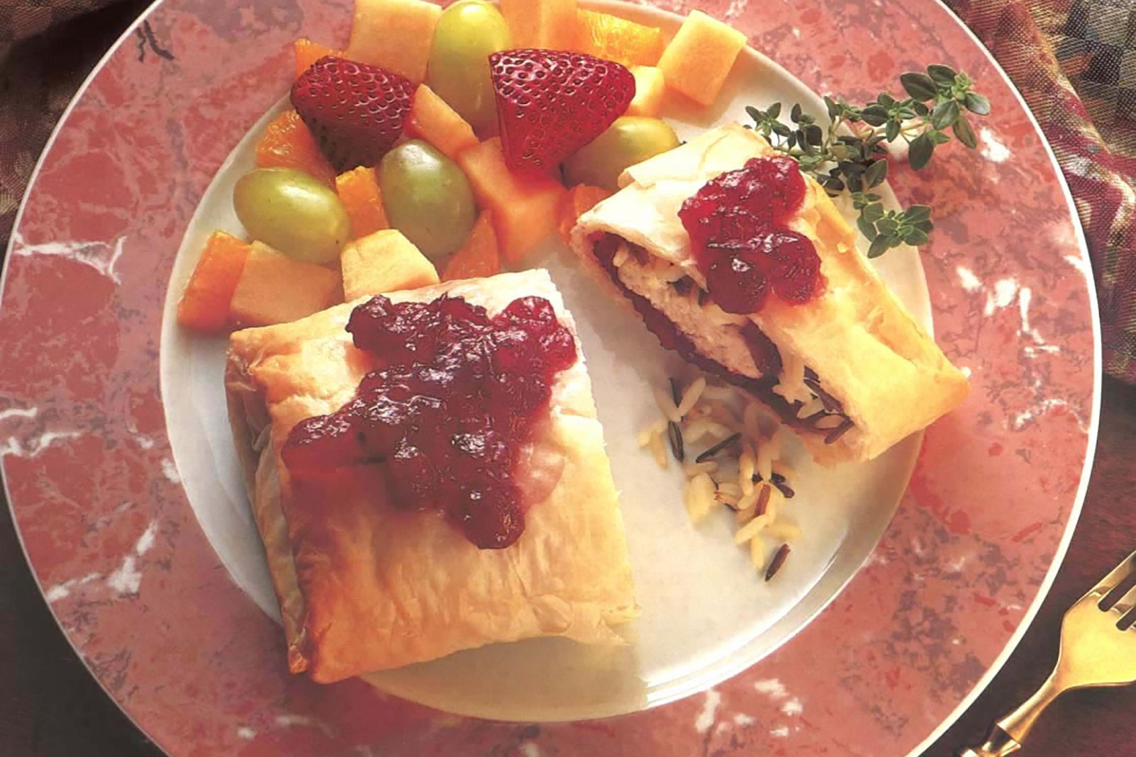 Wild Rice and Cranberry Phyllo Rolls