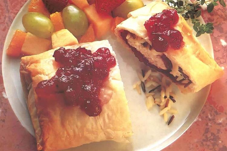 Wild Rice and Cranberry Phyllo Rolls