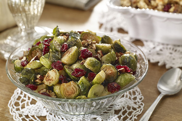 Brussels Sprouts with Toasted Pecans and Cranberries