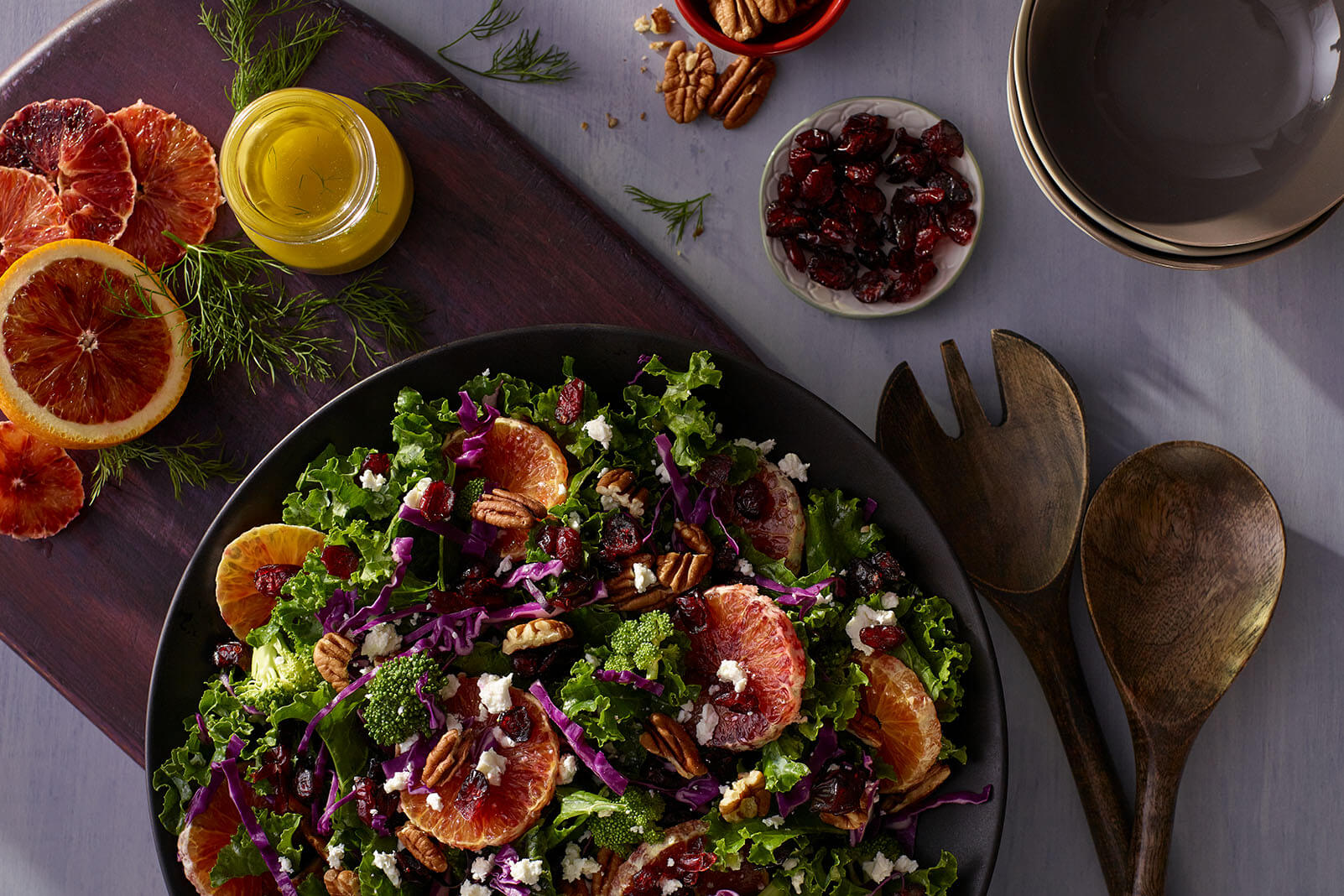 Winter Kale Salad with Blood Orange and Craisins® Dried Cranberries